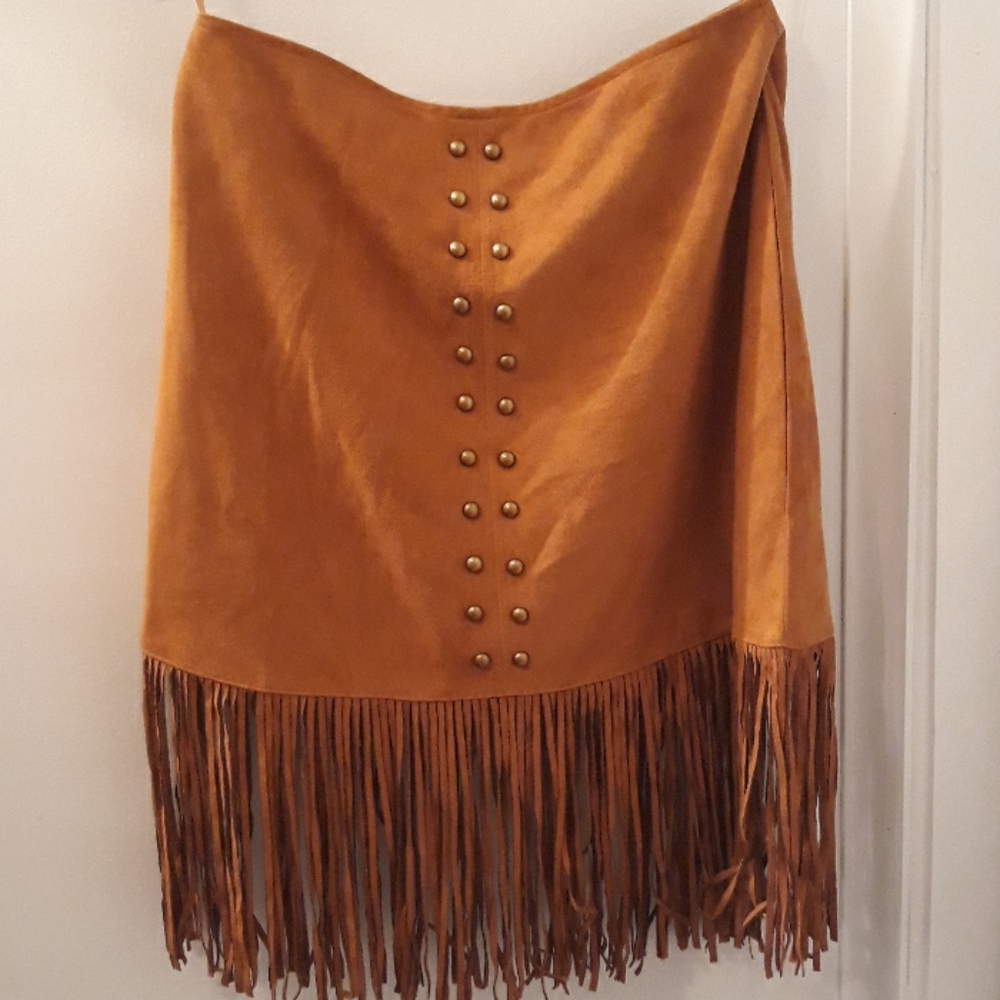 Boohoo tassel suede skirt